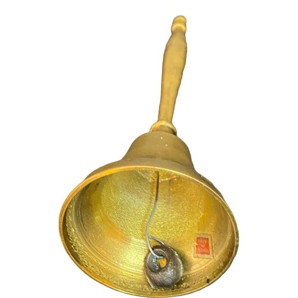 Vintage Solid Brass Bell Hand Ringer Made In India - Picture 7 of 10